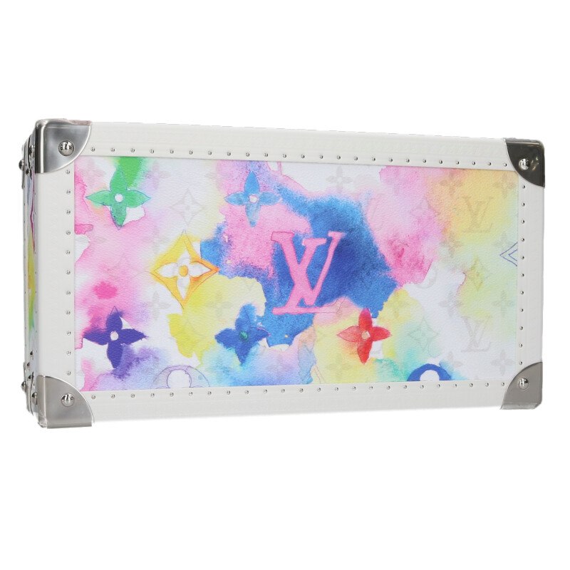 ルイヴィトン LOUISVUITTON　 コフレ 8 モントル ウォーターカラー・モノグラム モノグラムレザー時計ケース(ホワイト&times;マルチカラー)【216062】【BS99】【小物】【中古】bb409#rinkan*S｜RINKAN