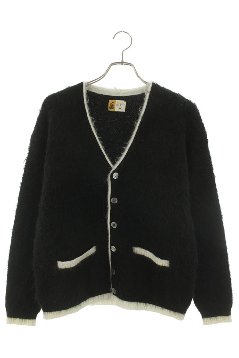 仙マイケル SAINT MICHAEL 大きさ:M  SM-HR1-0000-070 ニットモヘアカーディガン(黒いこと×白いこと)【625062】【SB01】【メンズ】【中古】bb380#rinkan*B