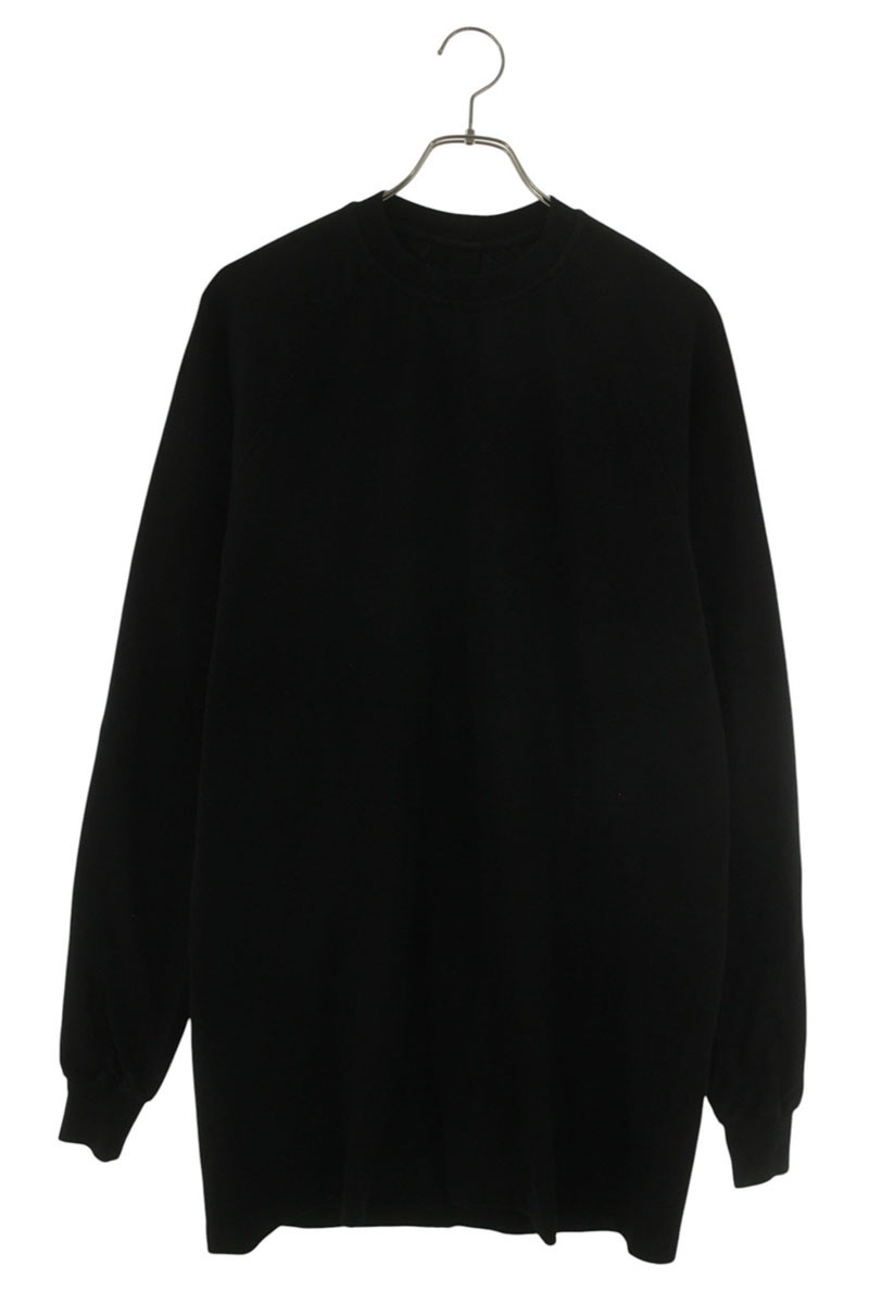 リックオウエンス Rick Owens サイズ:XS RU01D3280-BA BASEBALL T コットン ベースボール長袖カットソー(ブラック)【725062】【OM10】【メンズ】【中古】bb459#rinkan*B|RINKAN