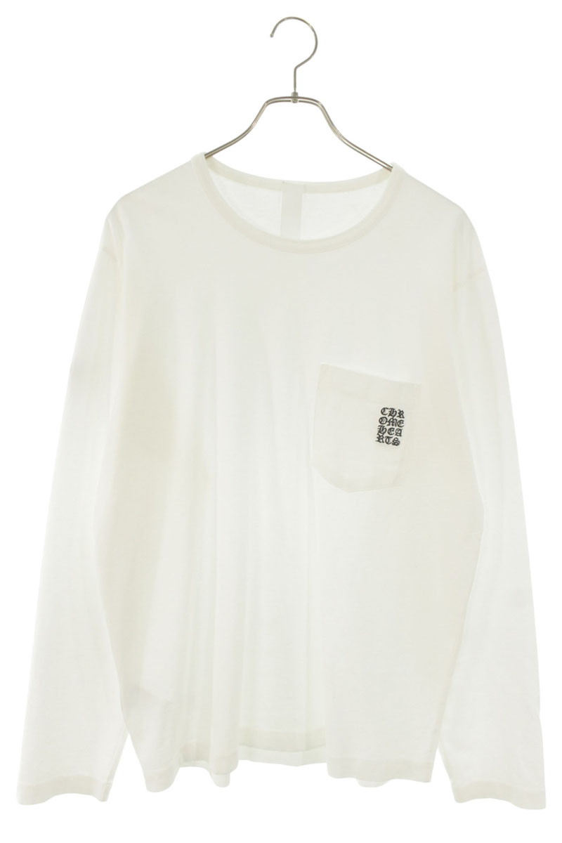 クロムハーツ Chrome Hearts 大きさ:L  Y NOT 字母付け紙刺しゅう長袖カットソー(白いこと)【725062】【聞き入れる15】【メンズ】【中古】bb379#rinkan*B