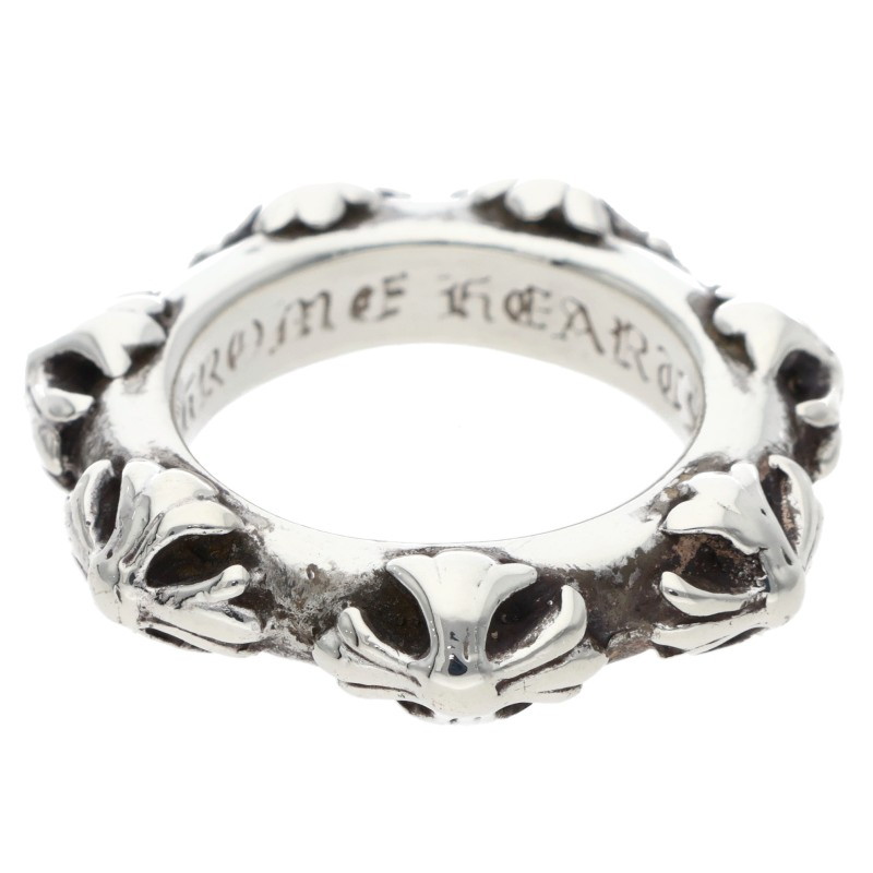 クロムハーツ Chrome Hearts 大きさ:7号  CROSS BAND 差し交わすダンス楽隊 しろがね色輪っか(しろがね色 9.13g)【106062】【os06】【小物】【中古】bb459#rinkan*B