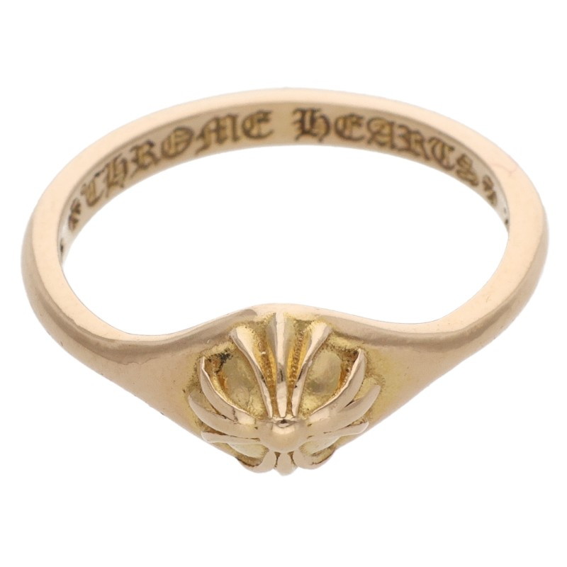 クロムハーツ Chrome Hearts 大きさ:6.5号  22K BUBBLGM MINI HALF CRSBL バブルガムクロスボール ゴールド輪っか(黄色ゴールド 2.75g)【925062】【SS07】【小物】【中古】bb462#rinkan*B