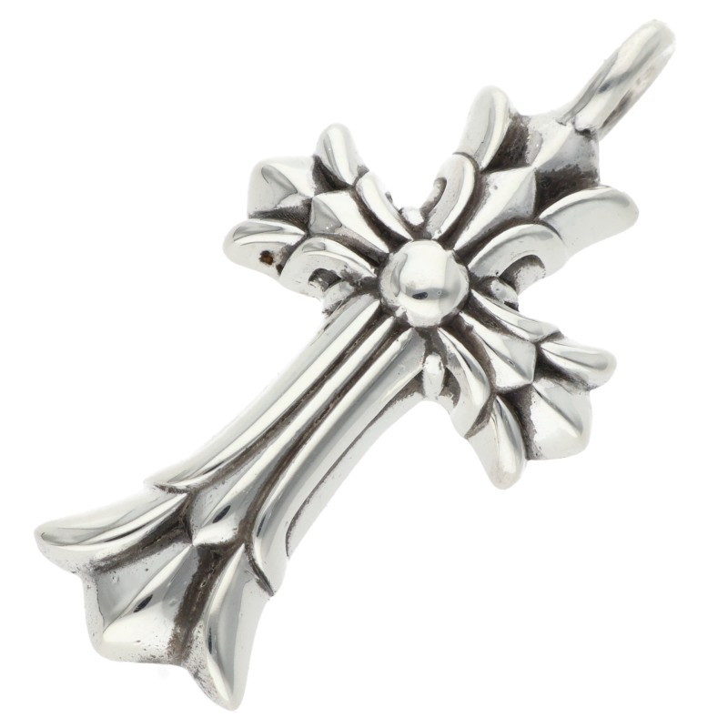 クロムハーツ Chrome Hearts   DBL CH CRS ダブルCHはりつけ台 しろがね色首飾りとっ始め(しろがね色 4.63g)【106062】【os06】【小物】【中古】bb415#rinkan*B