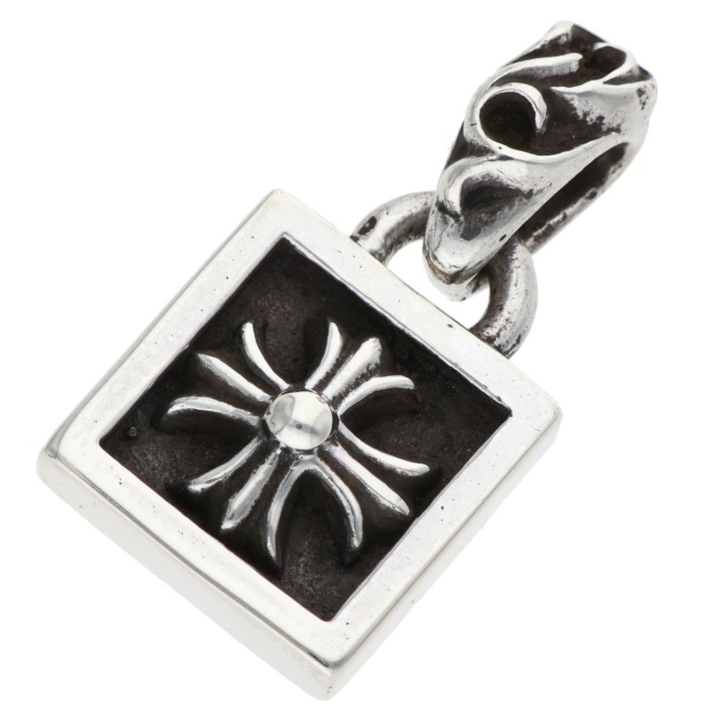 クロムハーツ Chrome Hearts   FRAMED CH PLUS フレームドCH足し加える 惹き付ける しろがね色頸飾りいの一番(しろがね色 5.26g)【825062】【聞き届ける15】【小物】【中古】bb76#rinkan*B
