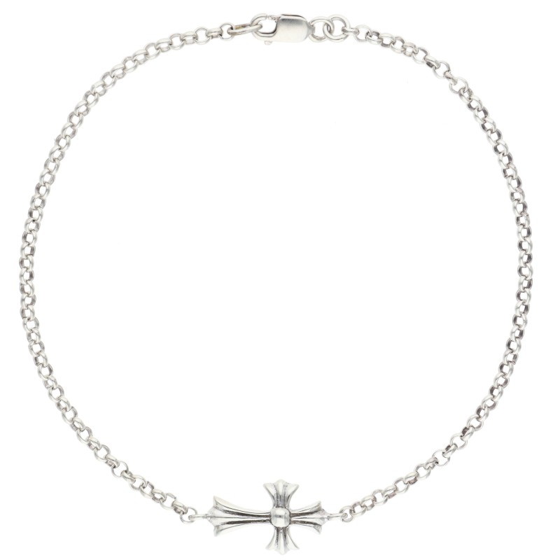 クロムハーツ Chrome Hearts   CHN BBY FAT ベイビーファットチェーン しろがね色腕輪(しろがね色 3.04g)【825062】【SJ02】【小物】【中古】bb415#rinkan*B