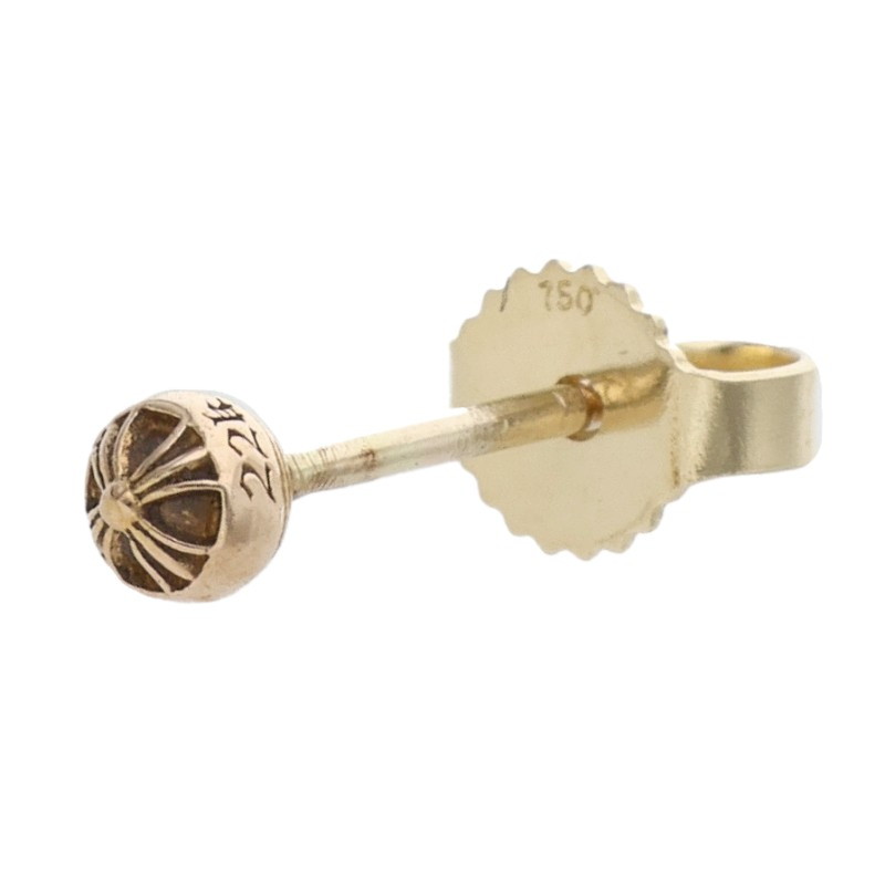 クロムハーツ Chrome Hearts　 22K STUD CRS BALL MINI ミニクロスボールスタッド ゴールドピアス(イエローゴールド 0.61g)【825062】【OK15】【小物】【中古】bb389#rinkan*B ｜RINKAN