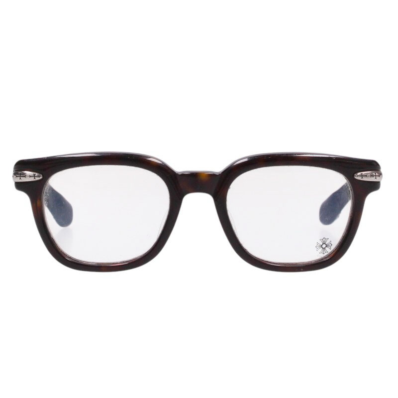 クロムハーツ Chrome Hearts 大きさ:51□22-146  DRIPPIN クロスモチーフテンプルウェリントンフレームサングラス((ひな形)黒いこと×赤銅色調×しろがね色)【725062】【SJ02】【小物】【中古】bb467#rinkan*C