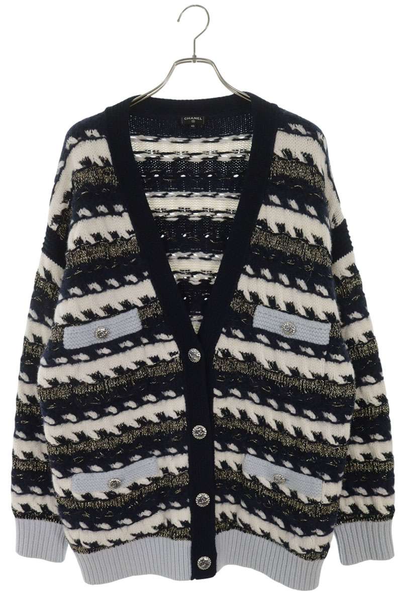 シャネル CHANEL 大きさ:42  P73502K10519 ココマークボタンカシミヤ混編み物ジレー(マルチ)【925062】【BS99】【メンズ】【レディース】【中古】bb18#rinkan*B