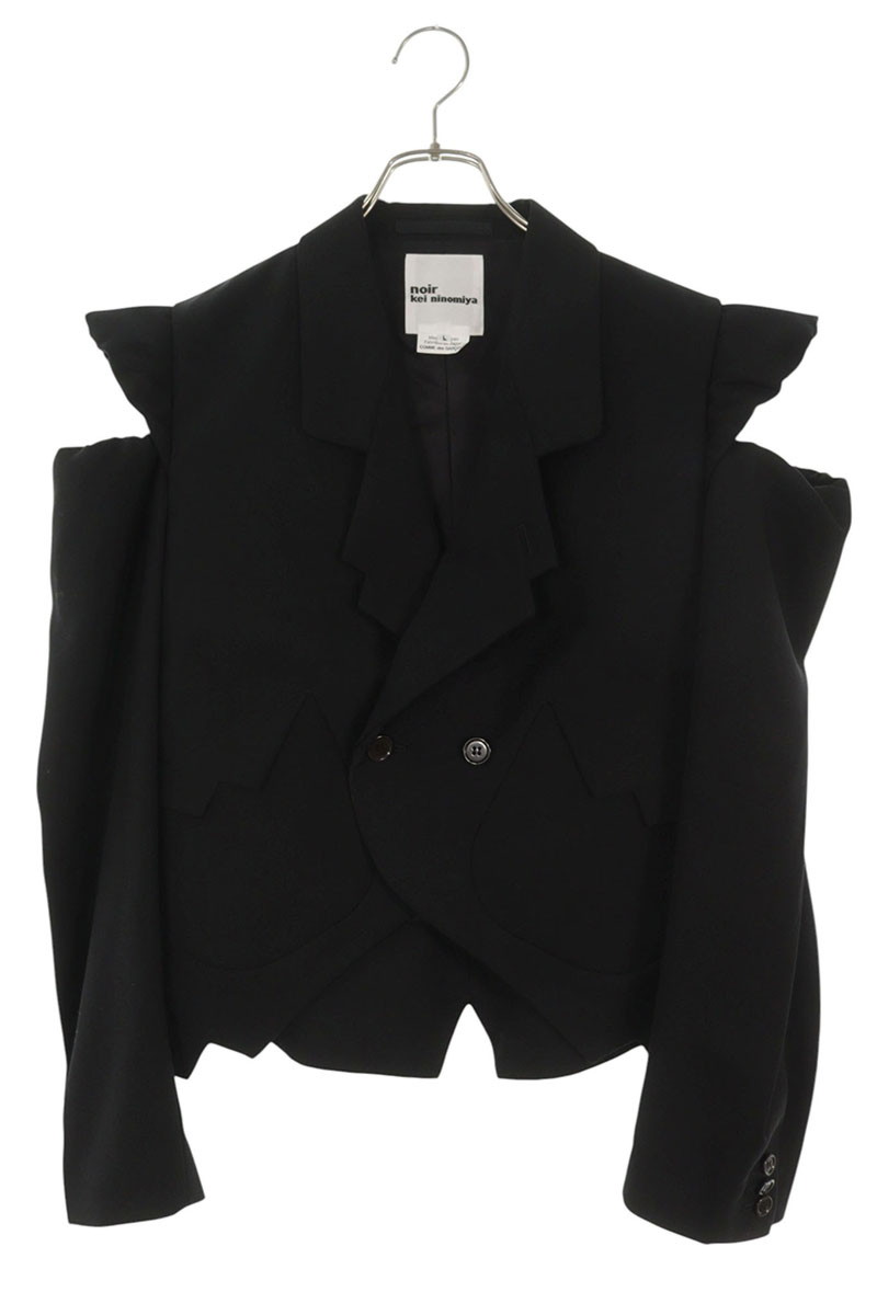 ノワールケイニノミヤ noir kei ninomiya 大いさ:L  25SS  3O-J004 AD2024 ショルダーカットアウトデザインジャケット(黒いこと)【725062】【BS99】【レディース】【中古】bb187#rinkan*B