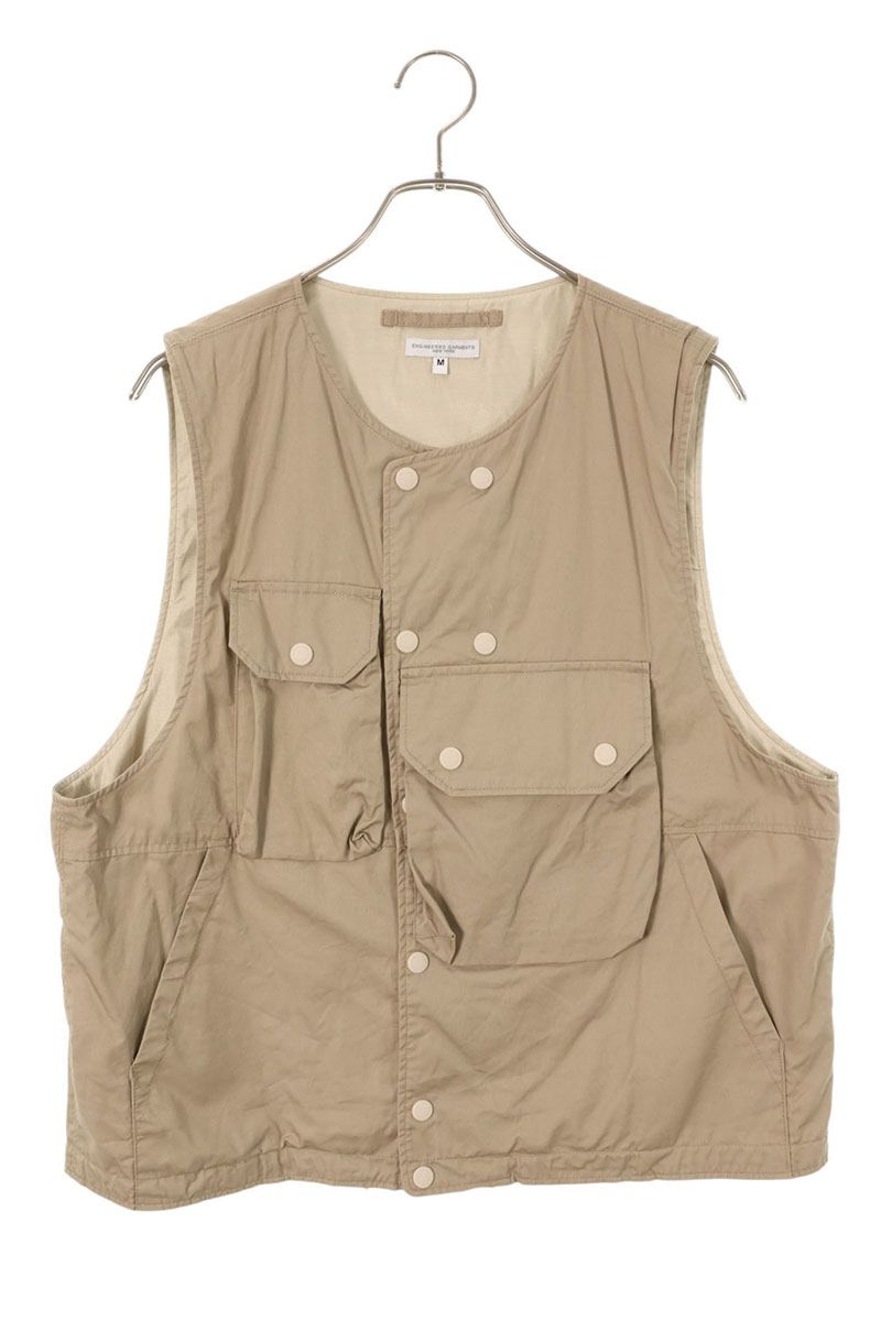 エンジニアードガーメンツ Engineered Garments 大いさ:M ハイカウントツイルマルチポケットベスト(ベージュ)【106062】【BS99】【メンズ】【中古】bb455#rinkan*B