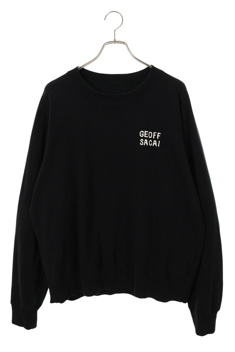 サカイ Sacai 大きさ:4  26-01127S geoff sacai Embroidery Pullover クルーネックスウェット(黒いこと)【106062】【BS99】【メンズ】【中古】bb33#rinkan*B
