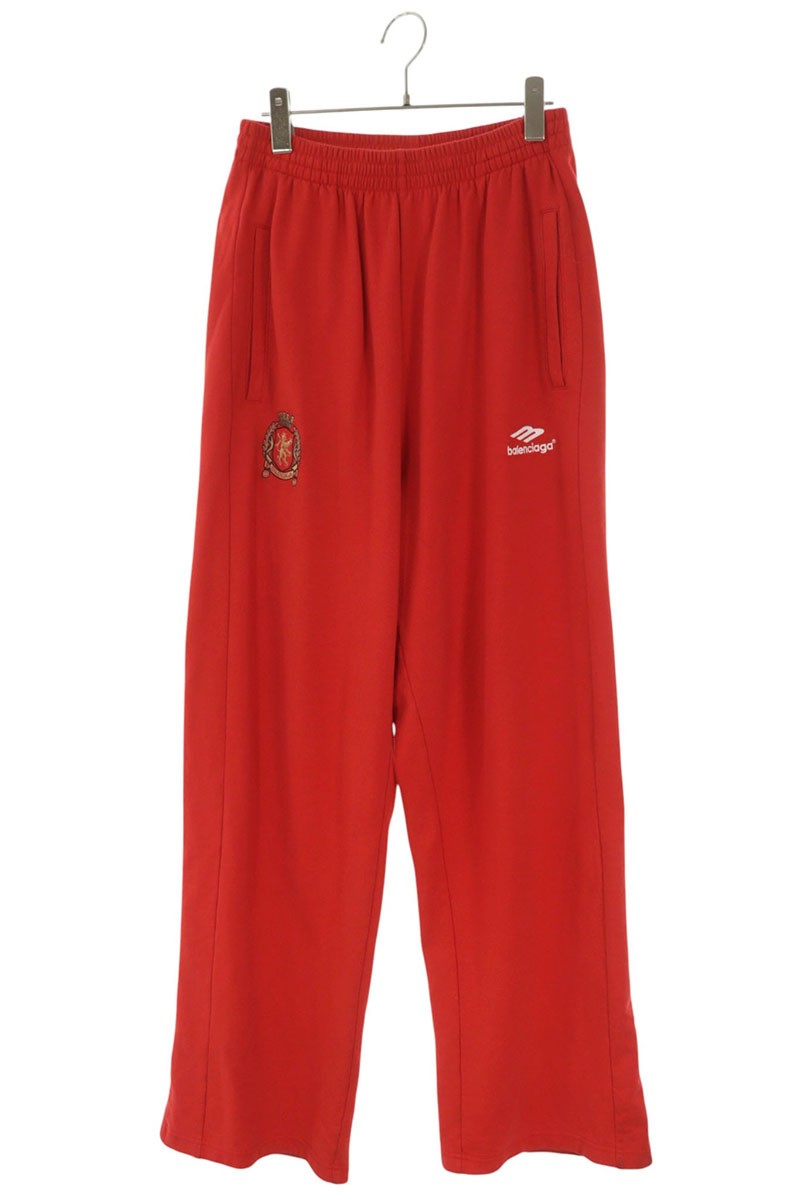 バレンシアガ BALENCIAGA 大きさ:XXS  777708 TPVW3 サッカーラインバギースウェットロングパンツ(赤いこと)【725062】【SB01】【メンズ】【中古】bb78#rinkan*B