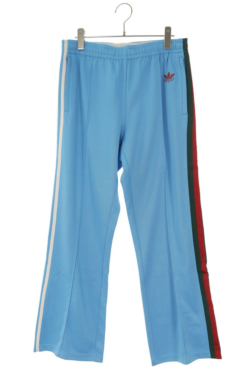 グッチ GUCCI ×アディダス adidas 大きさ:M  691785 XJEK2 サイドライントラックロングパンツ(点火装置青色)【825062】【OM10】【メンズ】【中古】bb33#rinkan*A
