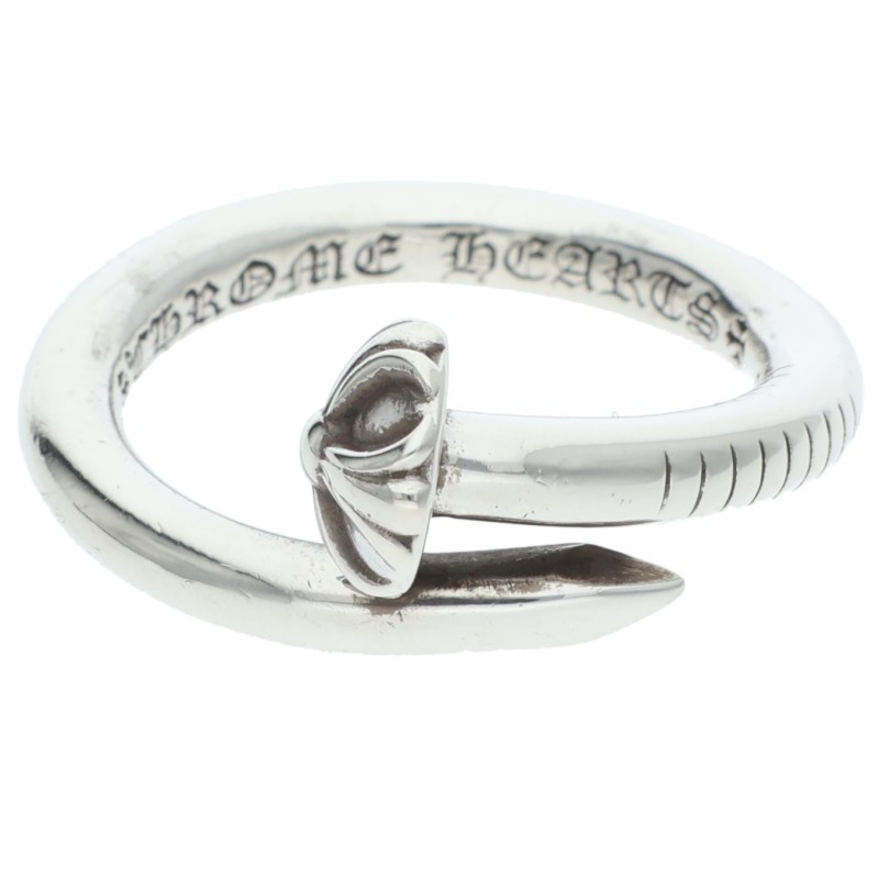 クロムハーツ Chrome Hearts 大きさ:16号  NAIL CRSBALL ネイルクロスボール しろがね色輪っか(しろがね色 6.6g)【106062】【NO05】【小物】【中古】bb390#rinkan*B