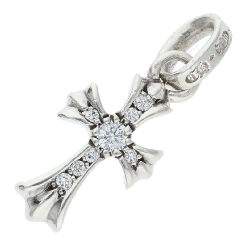 クロムハーツ Chrome Hearts   CRS BBYFAT P DMND ベイビーファット PAVE金剛石 惹きつける しろがね色首飾りいの一番(しろがね色×せつ然たる 1.85g)【106062】【NO05】【小物】【中古】bb409#rinkan*B