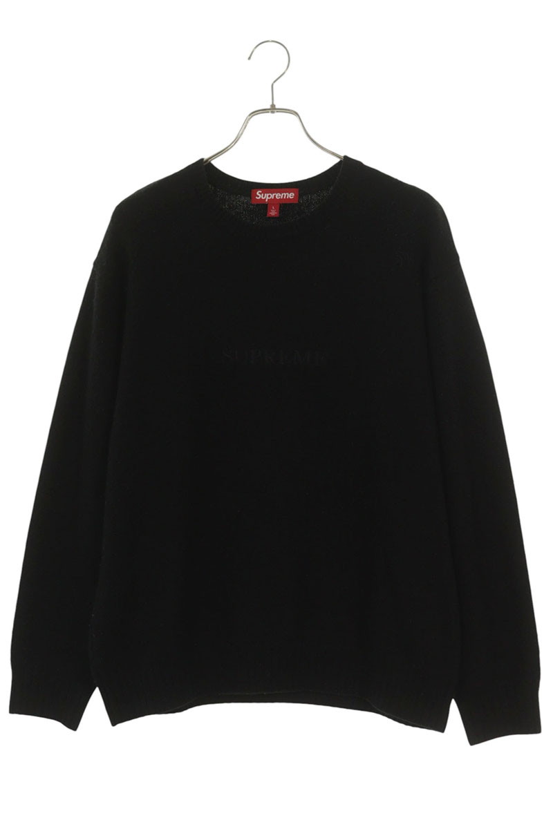 シュプリーム SUPREME 大きさ:L  23AW  Pilled Sweater ロゴタイプ編み物(黒いこと)【106062】【BS99】【メンズ】【中古】bb426#rinkan*C