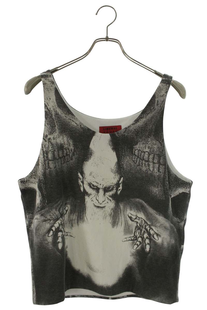リベラルユースミニストリー Liberal Youth Ministry 大きさ:L  VINTAGE TANK TOP グラフィックプリントタンクトップ(黒いこと×白いこと)【925062】【BS99】【メンズ】【中古】bb356#rinkan*S