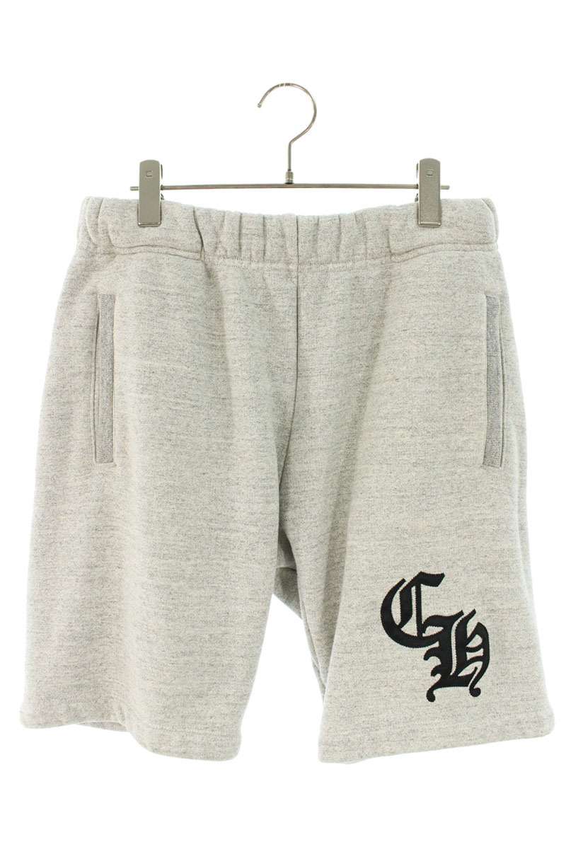 クロムハーツ Chrome Hearts 大きさ:M  7-11 SHORTS CHロゴタイプ刺しゅうスウェットハーフパンツ(薄墨色×黒いこと×しろがね色)【406062】【SJ02】【メンズ】【中古】bb396#rinkan*B