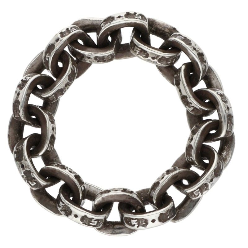 クロムハーツ Chrome Hearts 大きさ:11号  PAPER CHAIN RING 調査報告チェーン店 しろがね色輪っか(しろがね色 4.5g)【106062】【SJ02】【小物】【中古】bb415#rinkan*B