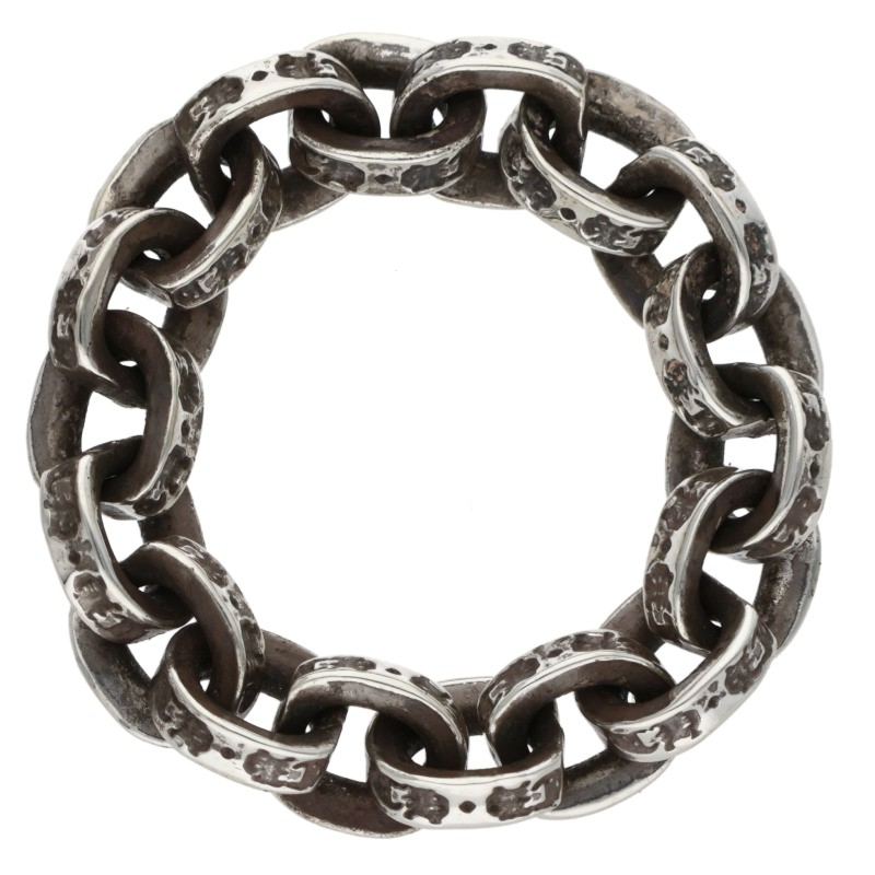 クロムハーツ Chrome Hearts 大きさ:9.5号  PAPER CHAIN RING 調査報告チェーン店 しろがね色輪っか(しろがね色 4.53g)【106062】【SJ02】【小物】【中古】bb415#rinkan*B