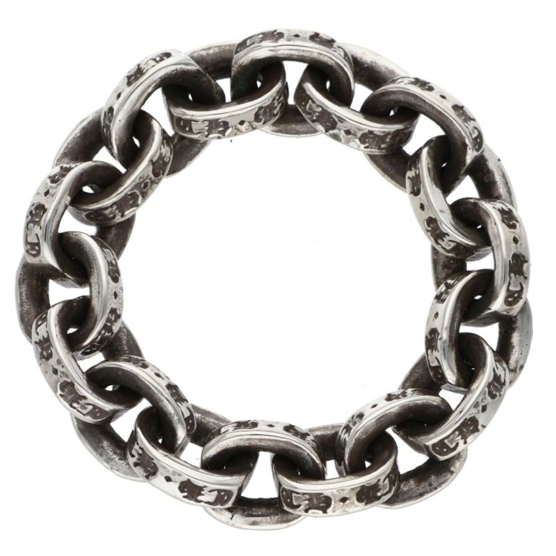 クロムハーツ Chrome Hearts 大きさ:9.5号  PAPER CHAIN RING 調査報告チェーン店 しろがね色輪っか(しろがね色 4.76g)【106062】【SJ02】【小物】【中古】bb415#rinkan*B