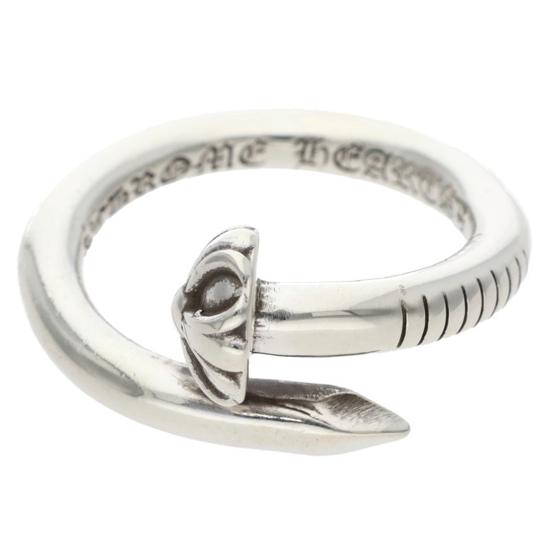 クロムハーツ Chrome Hearts 大きさ:14号  NAIL CRSBALL ネイルクロスボール しろがね色輪っか(しろがね色 6.88g)【106062】【os06】【小物】【中古】bb489#rinkan*B