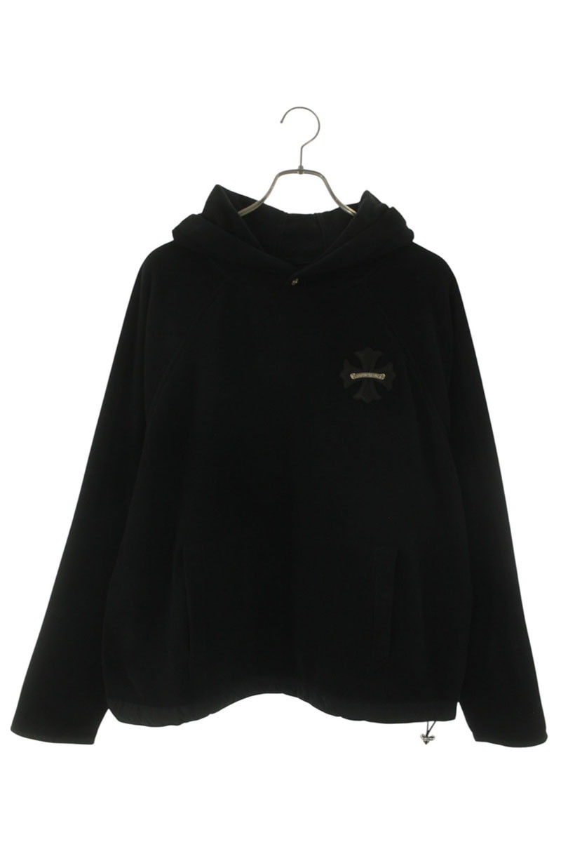 クロムハーツ Chrome Hearts 大きさ:L CHつけ加える継ぎ切れ付き添い人フリースパーカー(黒いこと×しろがね色)【925062】【SS07】【メンズ】【中古】bb406#rinkan*B