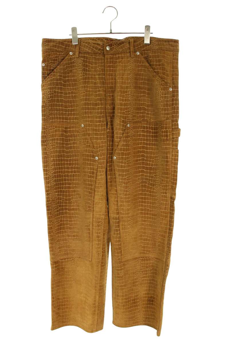 シュプリーム SUPREME 大きさ:36in  24AW  Suede Double Knee Painter Pant スエードレザーダブルニーペンターロングパンツ(赤銅色調)【306062】【BS99】【メンズ】【中古】bb187#rinkan*B