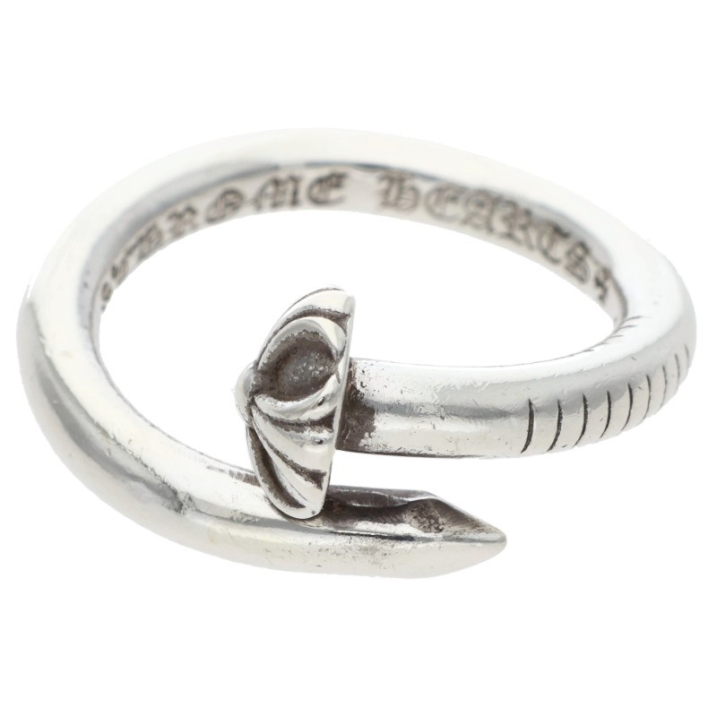 クロムハーツ Chrome Hearts 大きさ:16号  NAIL CRSBALL ネイルクロスボール しろがね色輪っか(しろがね色 6.56g)【106062】【SS07】【小物】【中古】bb377#rinkan*B