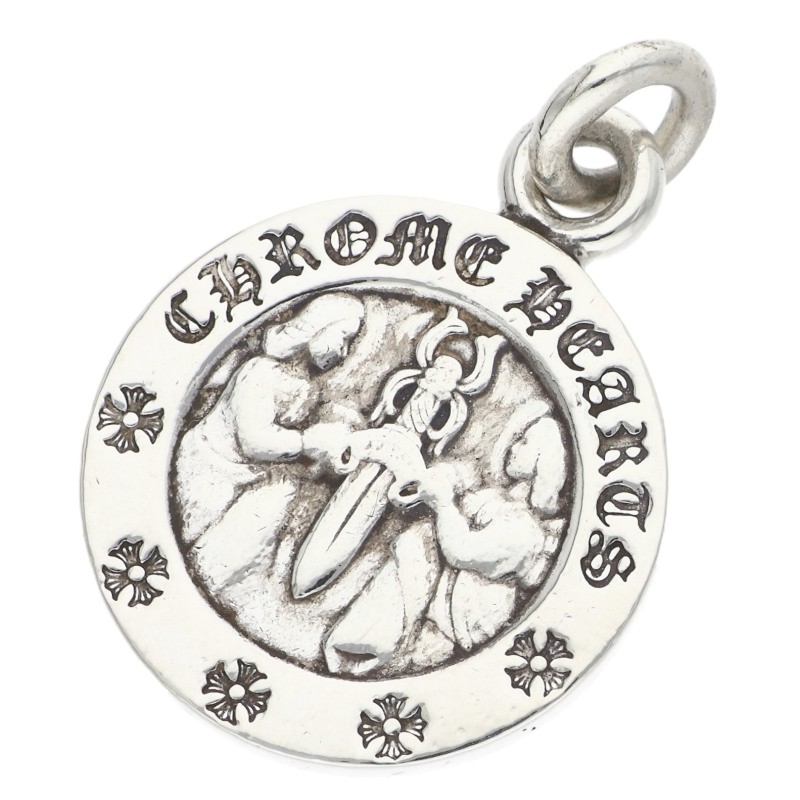 クロムハーツ Chrome Hearts   CHRM ANGL MDL エンジェルメダルチャーム V2 しろがね色首飾りとっ始め(しろがね色 6.3g)【506062】【FK04】【小物】【中古】bb443#rinkan*B