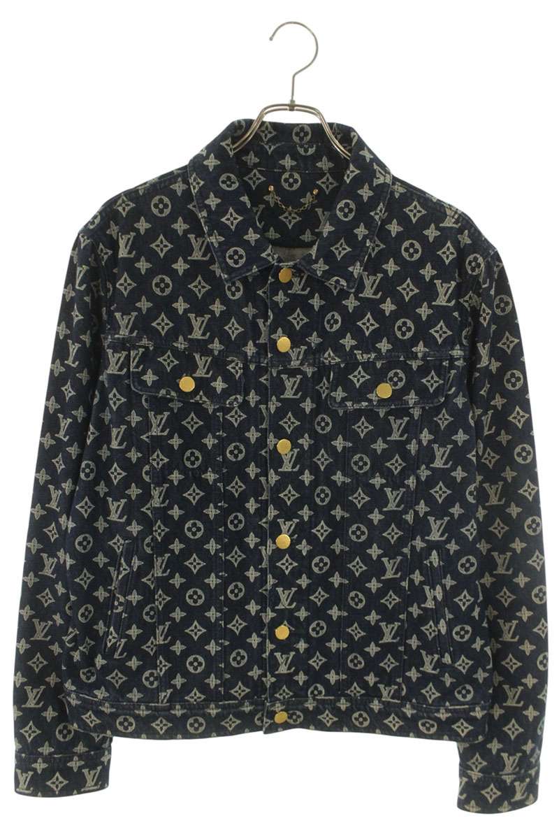 ルイヴィトン LOUISVUITTON 大きさ:50  HFA01WGUO モノグラムデニムジャケット(インディゴ)【035062】【SB01】【メンズ】【中古】bb450#rinkan*C