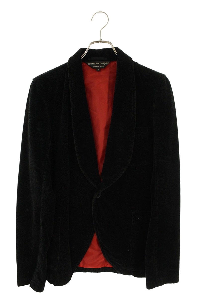 コムデギャルソンオムプリュス COMME des GARCONS HOMME PLUS 大きさ:S  PH-J054 AD2011 天鵞絨総柄上衣(黒いこと)【306062】【BS99】【メンズ】【中古】bb212#rinkan*C