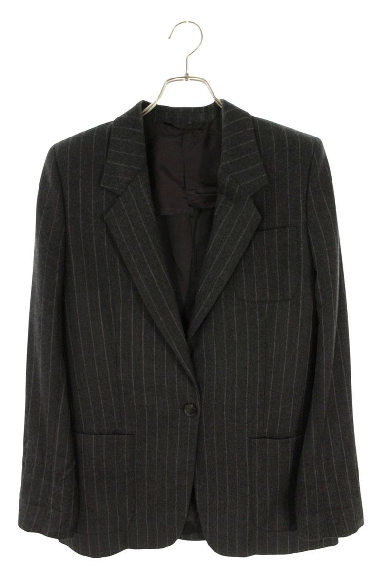 メゾンマルジェラ Maison Margiela 大きさ:42  10AW  S31BN0164 ストライプテーラードジャケット(薄墨色)【306062】【BS99】【メンズ】【中古】bb380#rinkan*B