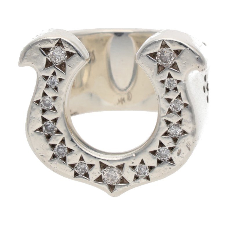 アンダーカット TENDERLOIN 大きさ:10号  T-H.S RING SILVER STONE ホースシューシルバーダイヤリング(しろがね色×せつ然たる 20.54g)【906062】【FK04】【小物】【中古】bb297#rinkan*B