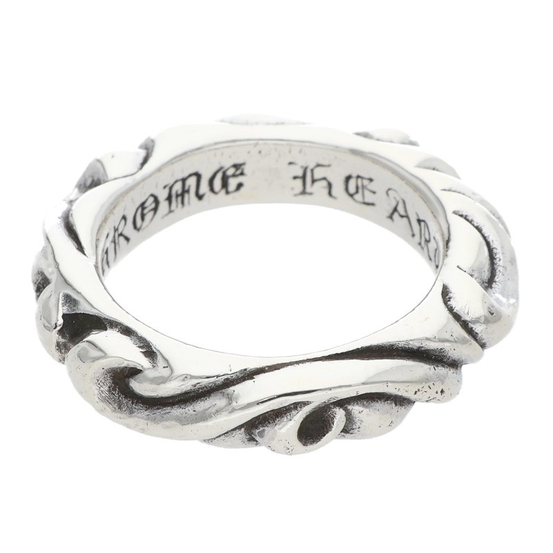 クロムハーツ Chrome Hearts 大きさ:4号  SCRL BAND スクロールダンス楽隊 しろがね色輪っか(しろがね色 5.23g)【206062】【GZ11】【小物】【中古】bb14#rinkan*B