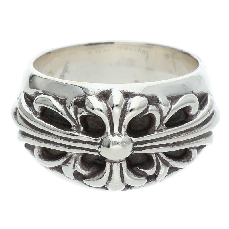 クロムハーツ Chrome Hearts 大いさ:20号  FLRL CRS フローラルクロス しろがね色輪っか(しろがね色 16.52g)【706062】【聞き届ける15】【小物】【中古】bb450#rinkan*B