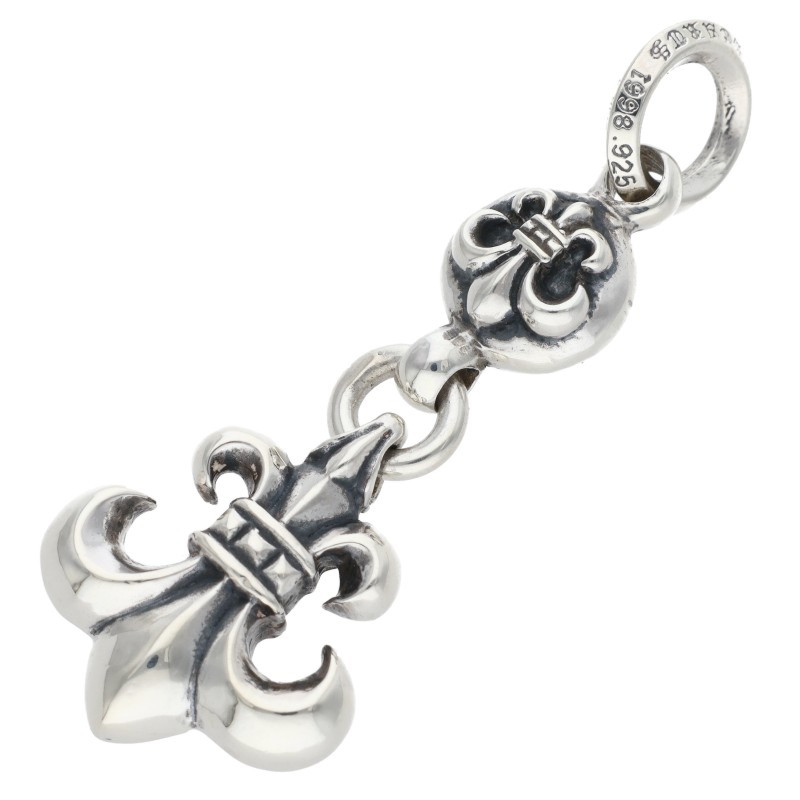 クロムハーツ Chrome Hearts   1BALL BS FLEUR 1どんぶり鉢BS太陽フレア惹きつける 惹きつける しろがね色首飾りいの一番(しろがね色 11.62g)【606062】【os06】【小物】【中古】bb297#rinkan*B