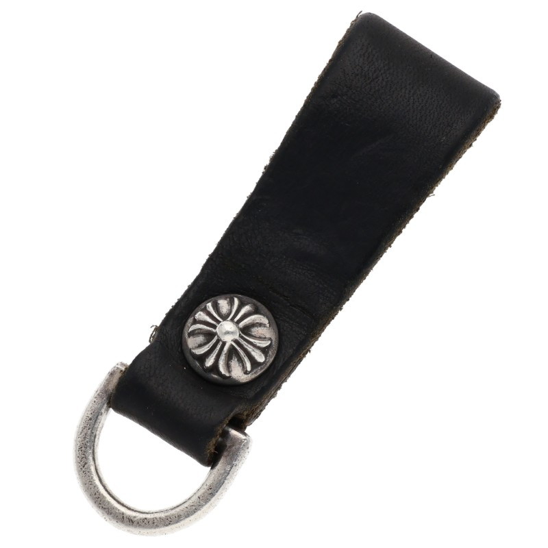 クロムハーツ Chrome Hearts　 BELT LOOP D RING Dカンクロスボールボタンベルトループ(ブラック&times;シルバー 総重量23.01g)【906062】【NO05】【小物】【中古】bb432#rinkan*B ｜RINKAN