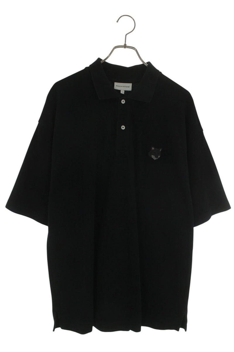 メゾンキツネ MAISON KITSUNE 大きさ:M  MM00202KJ7010 紋章半袖スポーツシャツ(黒いこと)【306062】【BS99】【メンズ】【中古】bb212#rinkan*B