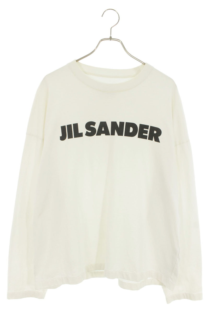 ジルサンダー JILSANDER 大きさ:M  J22GC0136 ロゴタイプ刷り上げる長袖カットソー(白いこと×黒いこと)【306062】【BS99】【メンズ】【中古】bb212#rinkan*C