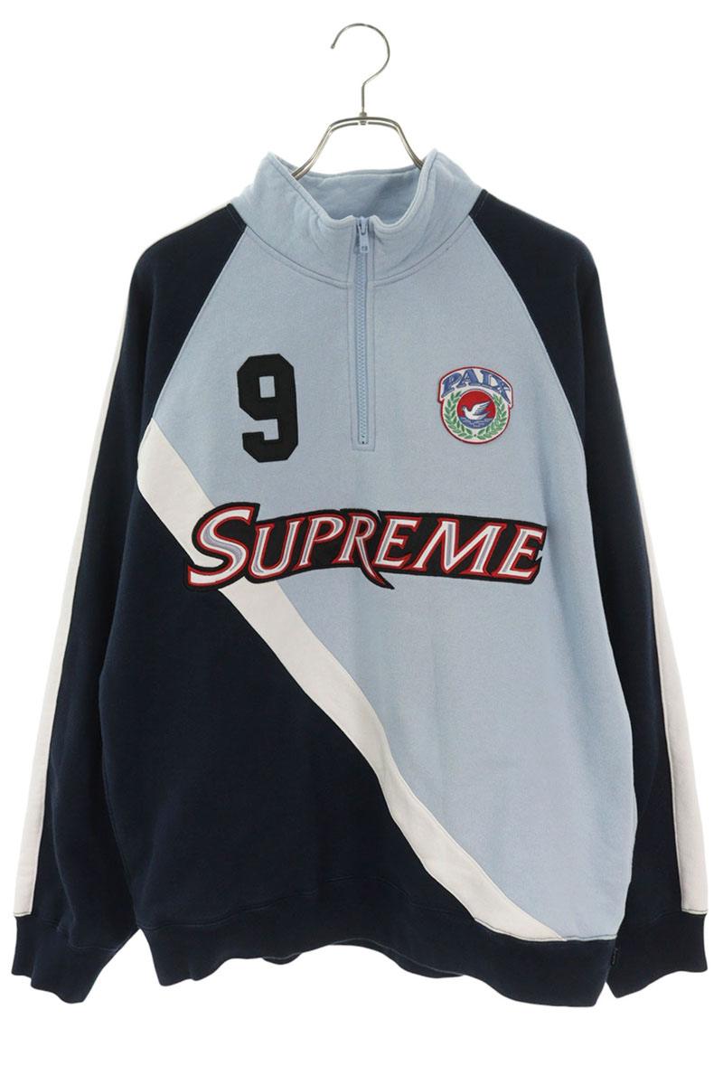 シュプリーム SUPREME 大きさ:L  24SS  Equipe Half Zip エキップハーフジップスウェット(点火装置青碧×米国海軍)【206062】【BS99】【メンズ】【中古】bb428#rinkan*B