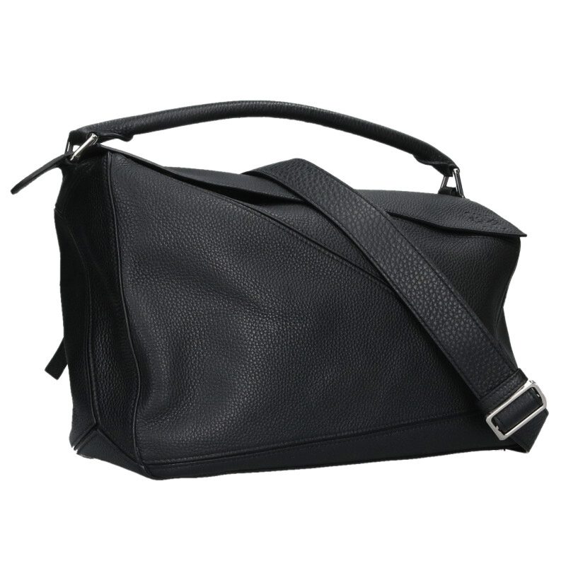 ロエベ LOEWE 大きさ:ラージ  考えもの御徒面子 B510PNLX03 サプルグレインカーフレザーショルダーバッグ(黒いこと)【106062】【SB01】【小物】【中古】bb384#rinkan*B