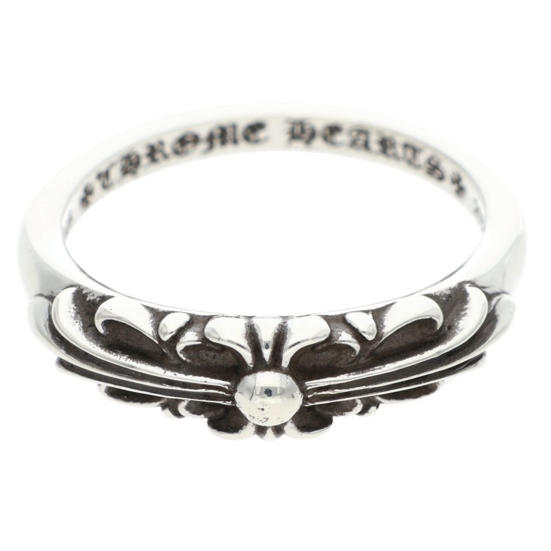 クロムハーツ Chrome Hearts 大いさ:21.5号  BABY CLASSIC ベイビークラシックフローラルクロス しろがね色輪っか(しろがね色 6.12g)【506062】【SS07】【小物】【中古】bb134#rinkan*B