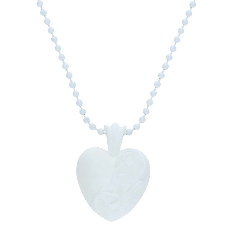 クロムハーツ Chrome Hearts   RUBBER HEART 天然ゴムハート形 ケイ素樹脂頸飾り(白いこと 11.6g)【506062】【SJ02】【小物】【中古】bb134#rinkan*S