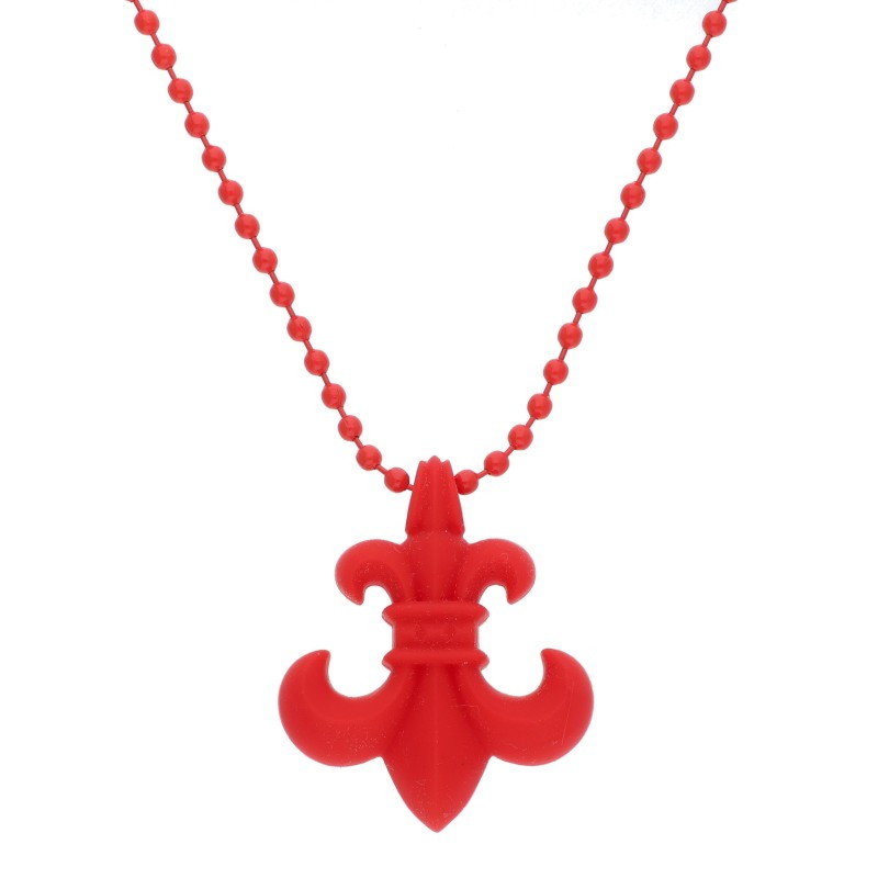 クロムハーツ Chrome Hearts   RUBBER BS FLUER 天然ゴム太陽フレア ケイ素樹脂首飾り(赤いこと 総掛け目9.02g)【506062】【SJ02】【小物】【中古】bb134#rinkan*S