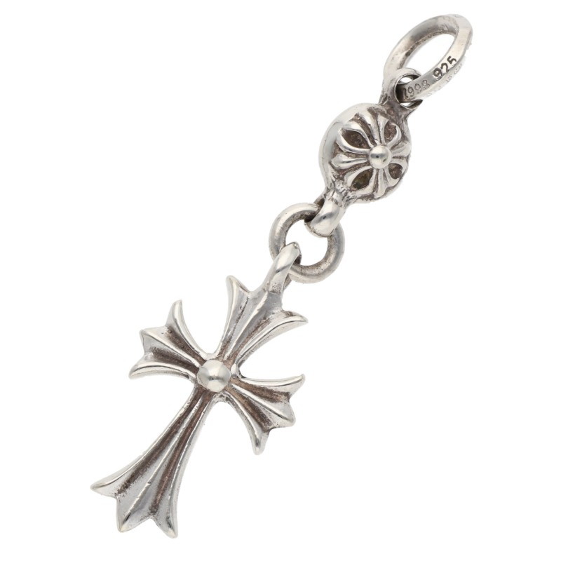 クロムハーツ Chrome Hearts   1B TNY CH CRS 1ボールタイニーCHはりつけ台 惹き付ける しろがね色頸飾りいの一番(しろがね色 6.89g)【906062】【NO05】【小物】【中古】bb209#rinkan*B