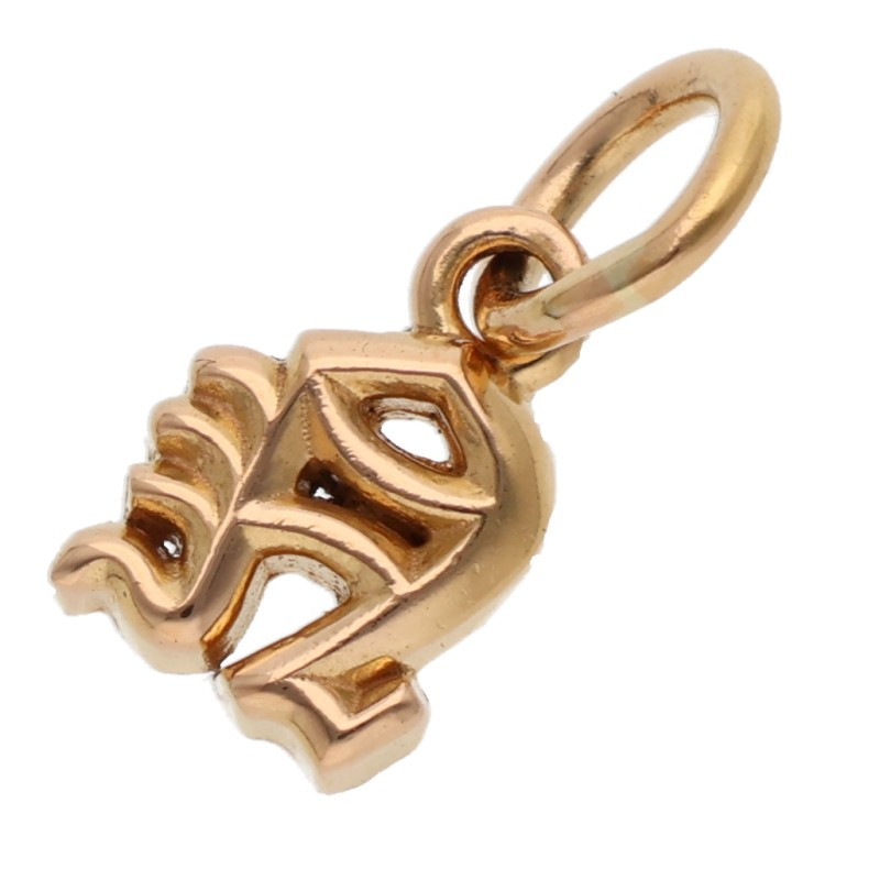 クロムハーツ Chrome Hearts   22K STACK ALPHABET アルファベットスタックチャーム Nイニシャルゴールドネックレストップ(黄色ゴールド 1.11g)【906062】【NO05】【小物】【中古】bb209#rinkan*B