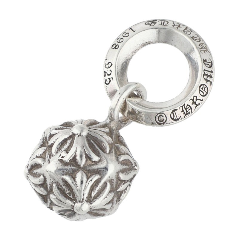クロムハーツ Chrome Hearts   PYRAMID PLUS BALL ピラミッドプラスボール シャンデリヤ首飾りいの一番(しろがね色 5.38g)【206062】【HJ12】【小物】【中古】bb14#rinkan*B