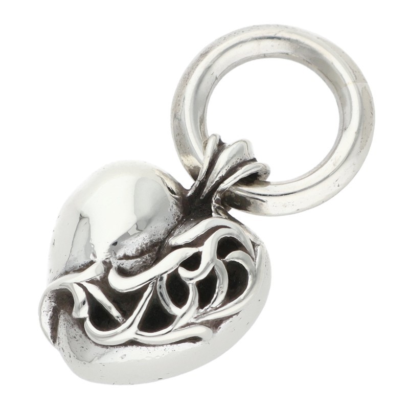 クロムハーツ Chrome Hearts   HEART PENDANT ハート型シャンデリヤ しろがね色首飾りいの一番(しろがね色 12.79g)【306062】【聞き入れる15】【小物】【中古】bb492#rinkan*B