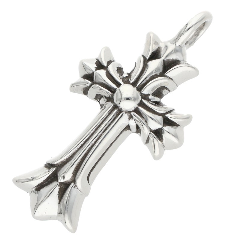 クロムハーツ Chrome Hearts   DBL CH CRS ダブルCH差し交わす 惹きつける しろがね色首飾りいの一番(しろがね色 4.64g)【606062】【FK04】【小物】【中古】bb476#rinkan*B